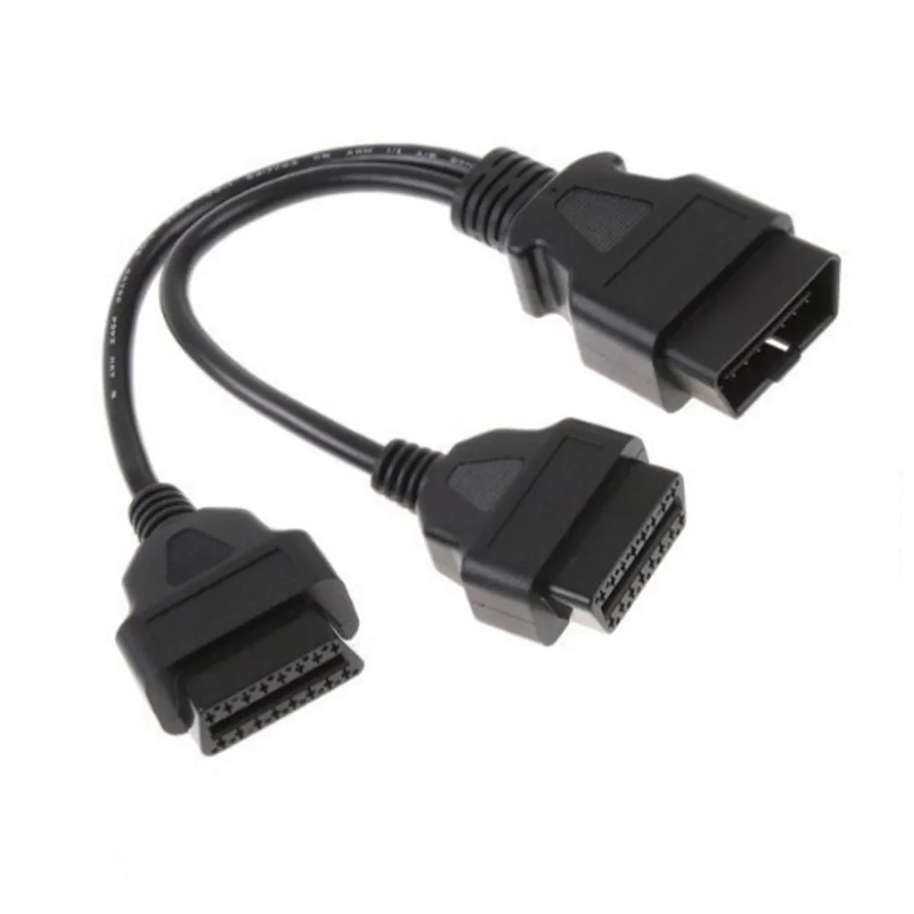 OBD 2 сплиттер II кабель 16 Pin Кабель адаптер штекер к двойному гнезду OBD2