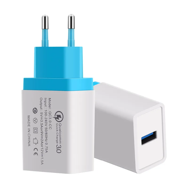 Мобильный телефон QC3.0 с одним USB зарядным устройством легкий 18 Вт 5 В/3 5a 9 В/2 А 12 В/1