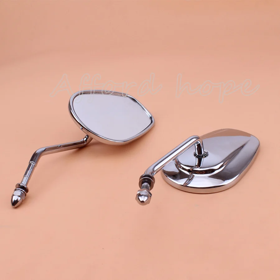 

Motorcycle 1 Pair Road King Classic Chrome Rear Mirrors Rear View Side Mirrors for HARLEY DAVIDSON Metal Free Shipping