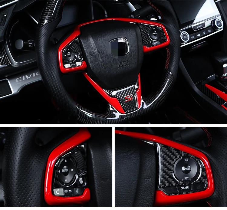 Фортепиано красный Интерьер Литье крышка ABS Decroation крышка планки для Honda Civic 10th LHD стайлинга автомобилей