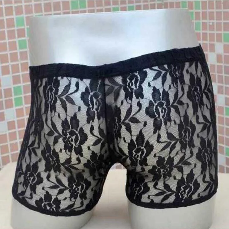 Трусы боксеры мужские кружевные 7 цветов цветов|mens lace lingerie|lingerie men sexysexy lingerie for |