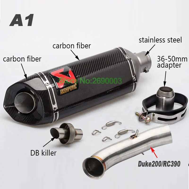 Мотоцикл Akrapovic выхлоп мотоцикл глушитель DUKE200 DUKE250 DUKE390 RC390 KTM200 KTM390 мотоцикл- год выхлопов