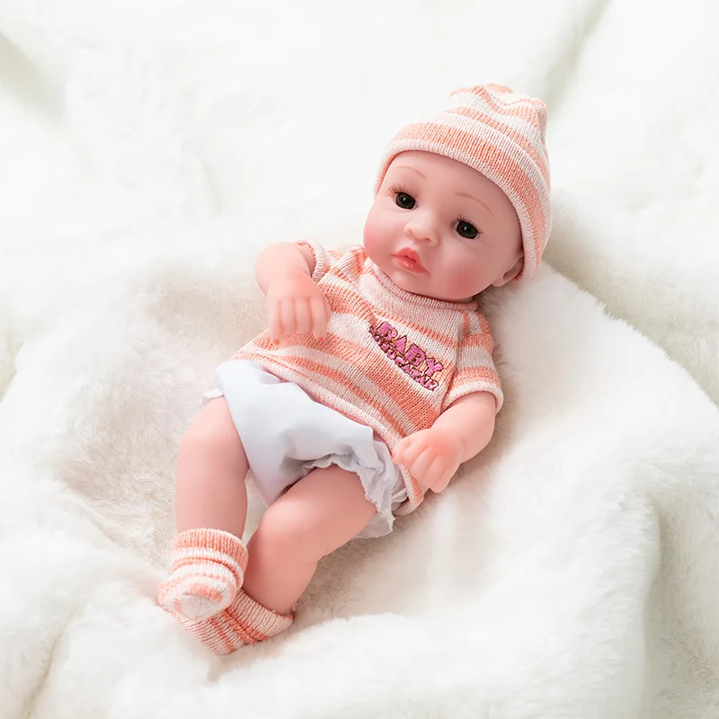 10 ''мини Reborn Младенцы девочка мальчик полный силиконовый винил милые Близнецы Bebe куклы реалистичные Bebes Новорожденные для малыша Купание кукла 26 см