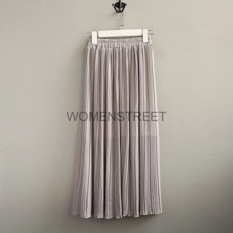 Spring new Chiffon pleated skirt sweet and cute Four-color optional skirts Elastic waist women | Женская одежда