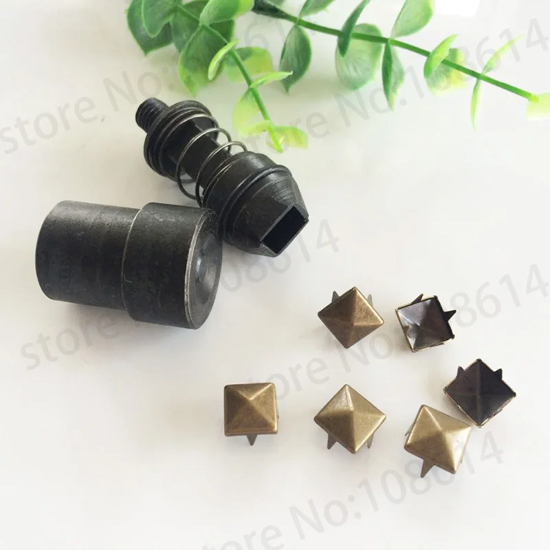 100 шт DIY пирамиды заклепки gun metal 4 коготь ногти для одежды шпильки с когтями для одежды cooper materail площади заклепки квадрат