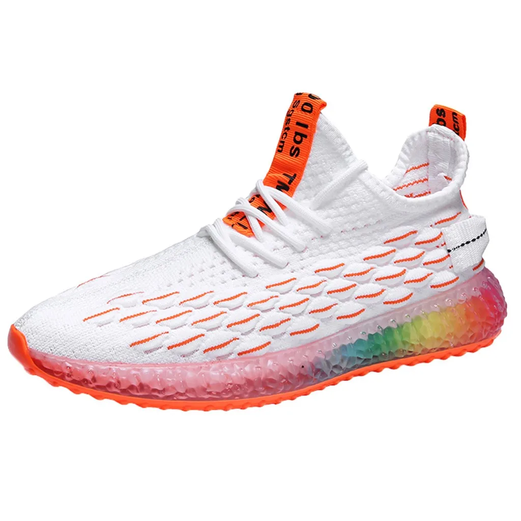 New Man Casual Sneakers Men's Vulcanize Shoes Fashion Rainbow Jelly Soles Men Sneakers Outdoor Breathable Men Shoes