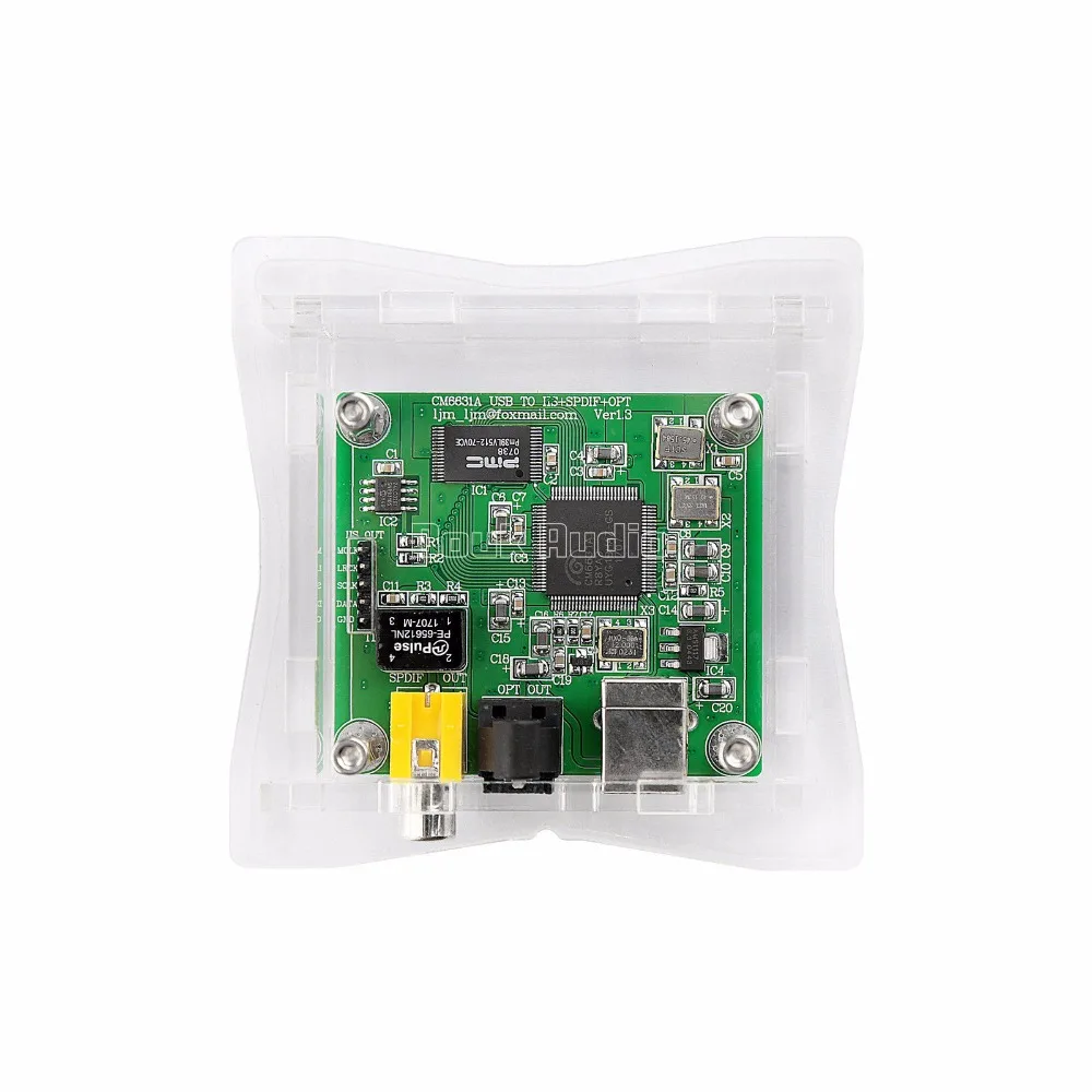 CM6631A USB к SPDIF конвертер коаксиальный Оптическое волокно 32 бит/384 K w/акриловый чехол