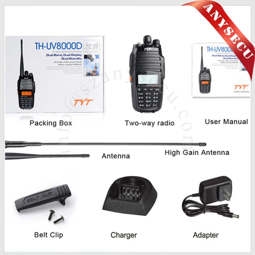 Двухсторонняя рация 10 Вт TYT TH UV8000D 136 174/400 520 МГц двухдиапазонный ручной fm