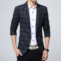 mens korean version long sleeves button slim dropshipping hot sale casual suit jacket brand top coat business cotton blazers