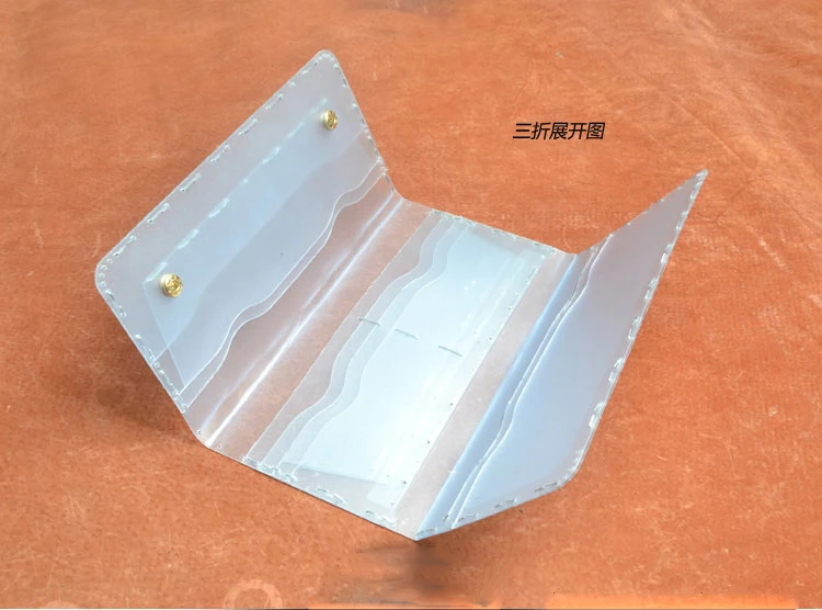 DIY трехслойный длинный кожаный кошелек из ПВХ шаблон ремесло шитье узор