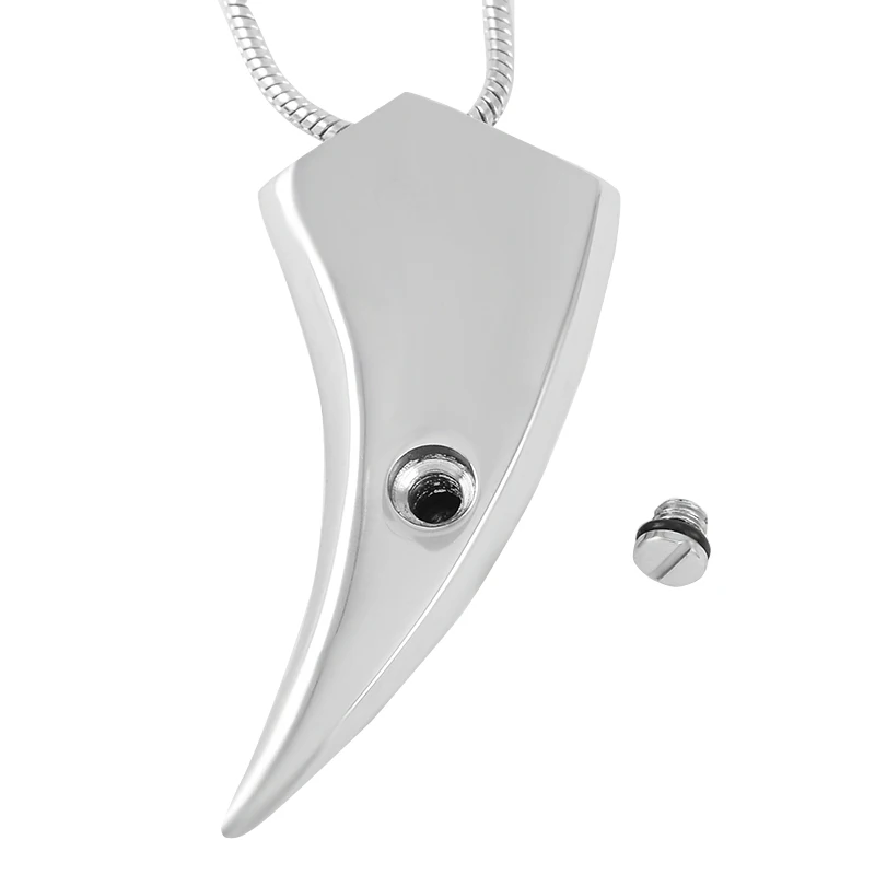 IJD9315 Polishing Ivory Pendant with Screw Cremation Jewelry Engravable Pet Memorial Urn Necklace Ash Holder For Men | Украшения и