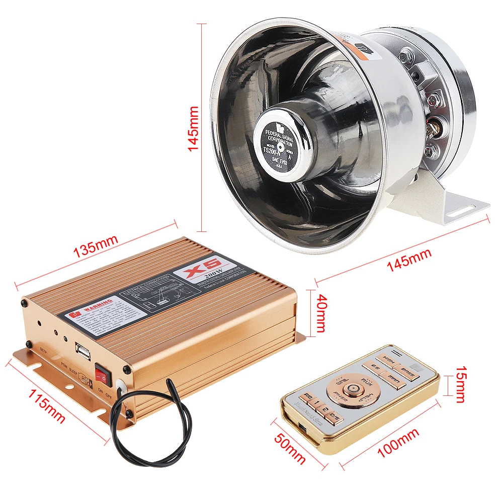 12V 400W 18 тон прочный громкий автомобильный Предупреждение сигнализации полицейская сирена PA Динамик с микрофоном Системы& Беспроводной дистанционного Управление