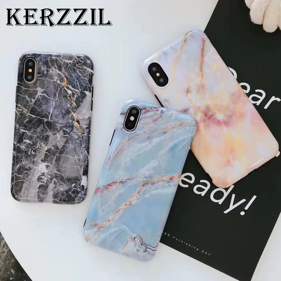 Чехол для телефона Kerzzil в стиле ретро с мраморным рисунком iPhone X чехлы 6 6S 7 8 Plus