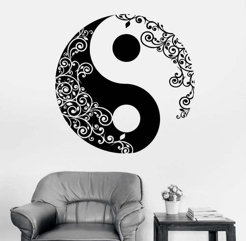 

Removable Cool Vinyl Wall Sticker Buddha YinYang Floral Religion Wall Mural Art Home Wall Decoration Yoga Meditation Decal W-873