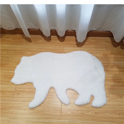 K29whitebear50x80cm Ковер из воловьей кожи с полосками зебры белый тигр леопард искусственный мех ворсинки черный медведь коврик овца Подушка коричневый ворс пальто Прямая поставка - Цвет: K29whitebear50x80cm