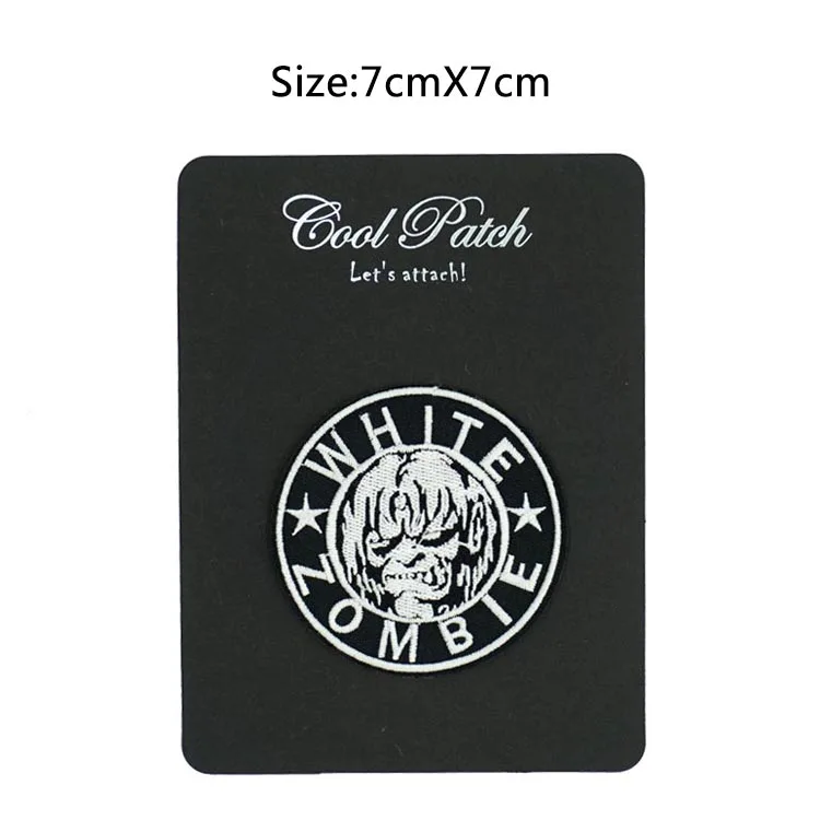 Белый Зомби отнимают тяжелый металл музыка Iron Вкл/пришить патч футболка передачи