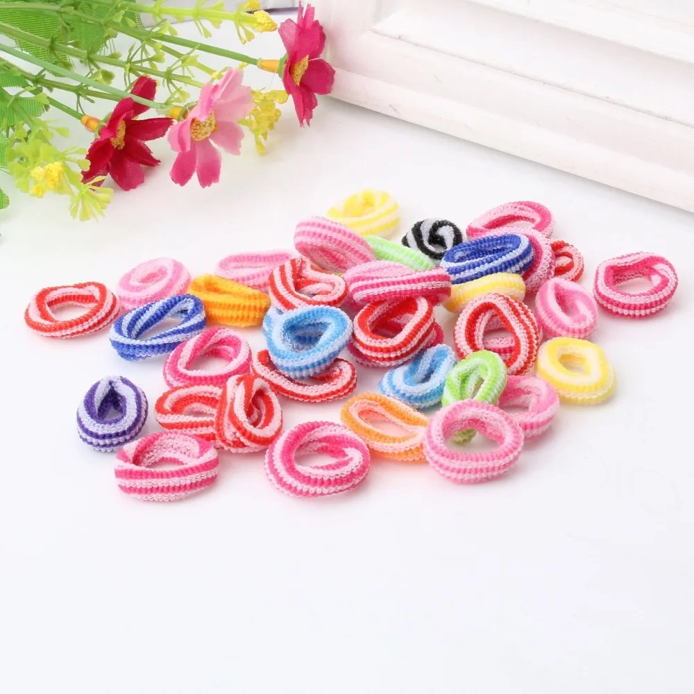 MISM/100 шт. детская эластичная резинка для волос цветная хлопковая милые модные