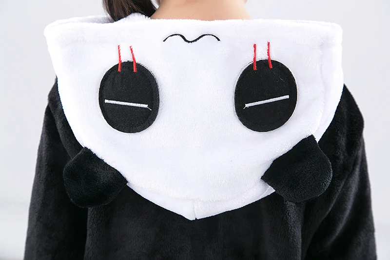 Детская Пижама комбинезон в виде панды черно белая с мультяшным животным одежда