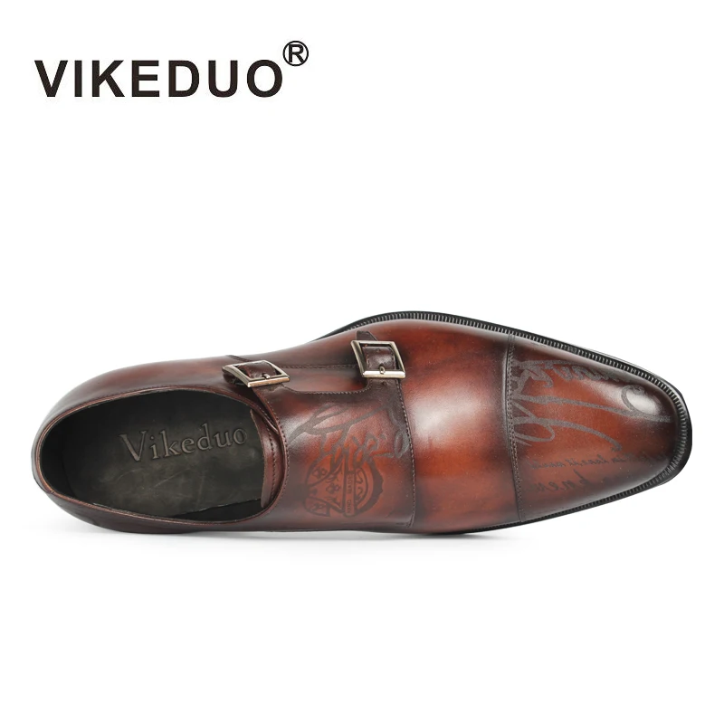 Туфли мужские Vikeduo из натуральной кожи винтажные дизайнерские роскошные для