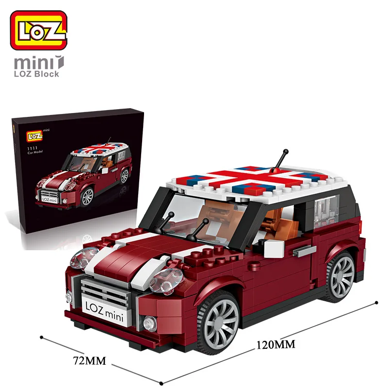 LOZ 1111 Мини Купер модель автомобиля строительные наборы 1:24 строительные блоки техника автомобиль кирпичи развивающие игрушки Рождественский подарок