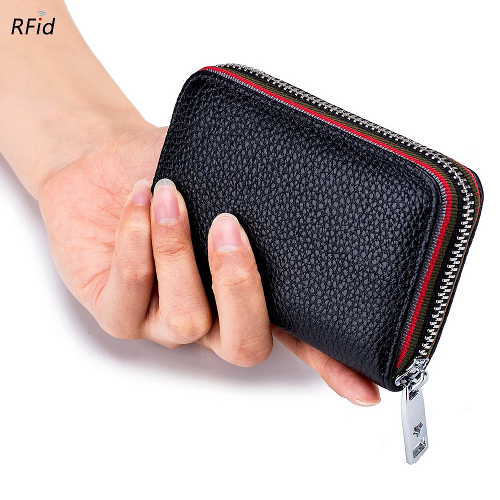 RFID из натуральной кожи Funtion 12 битов визитница Бизнес держатель для карт Для мужчин Для женщин кредитные карты сумка водительские права держатель кошелек j50