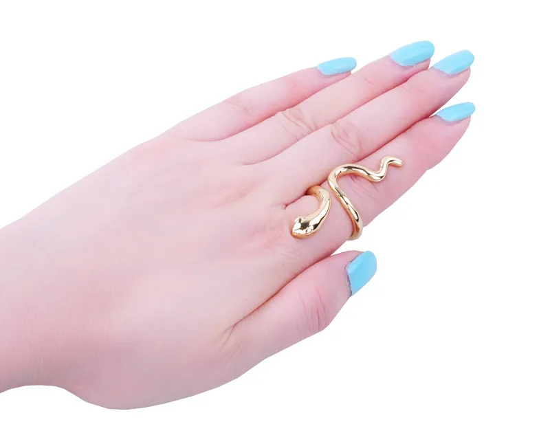 Hot Sale New Arrival Snake Open Ring For Women Personalized Fashion Jewelry Gold Alloy Accessories | Украшения и аксессуары