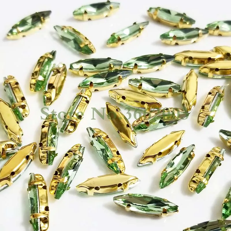 4x15mm 50 шт./упак. Золотой подошвой внешней торговли Стекло с украшением в виде кристаллов пришить коготь стразы, сделай сам, Костюмы аксессуары
