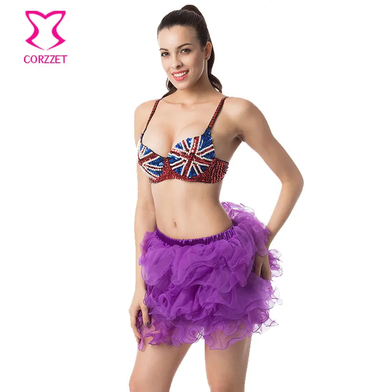 Бюстгальтер с пуш-ап и юбка блестками | Женская одежда