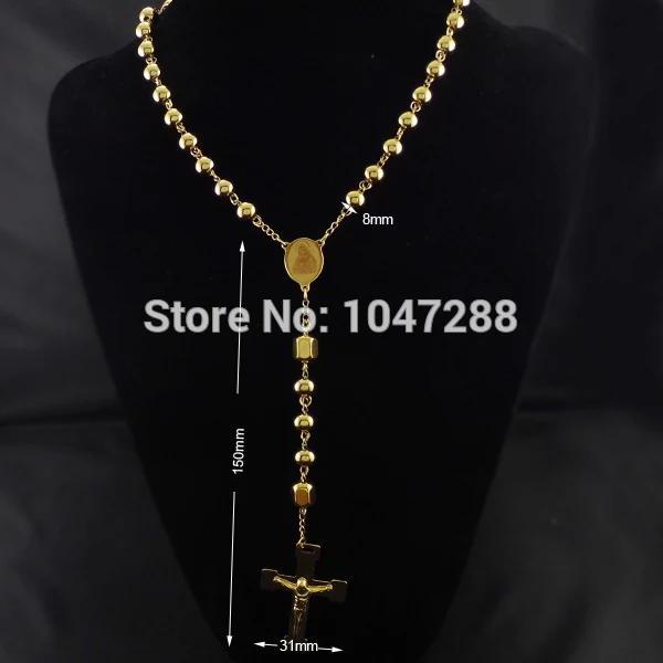 Мужское ожерелье с подвеской в виде розака крестом золотая цепочка шариками из
