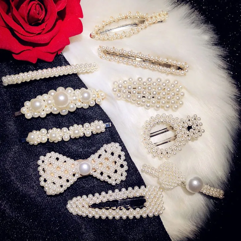 Винтажные парики женские простые пресноводные жемчужины цветок заколки для