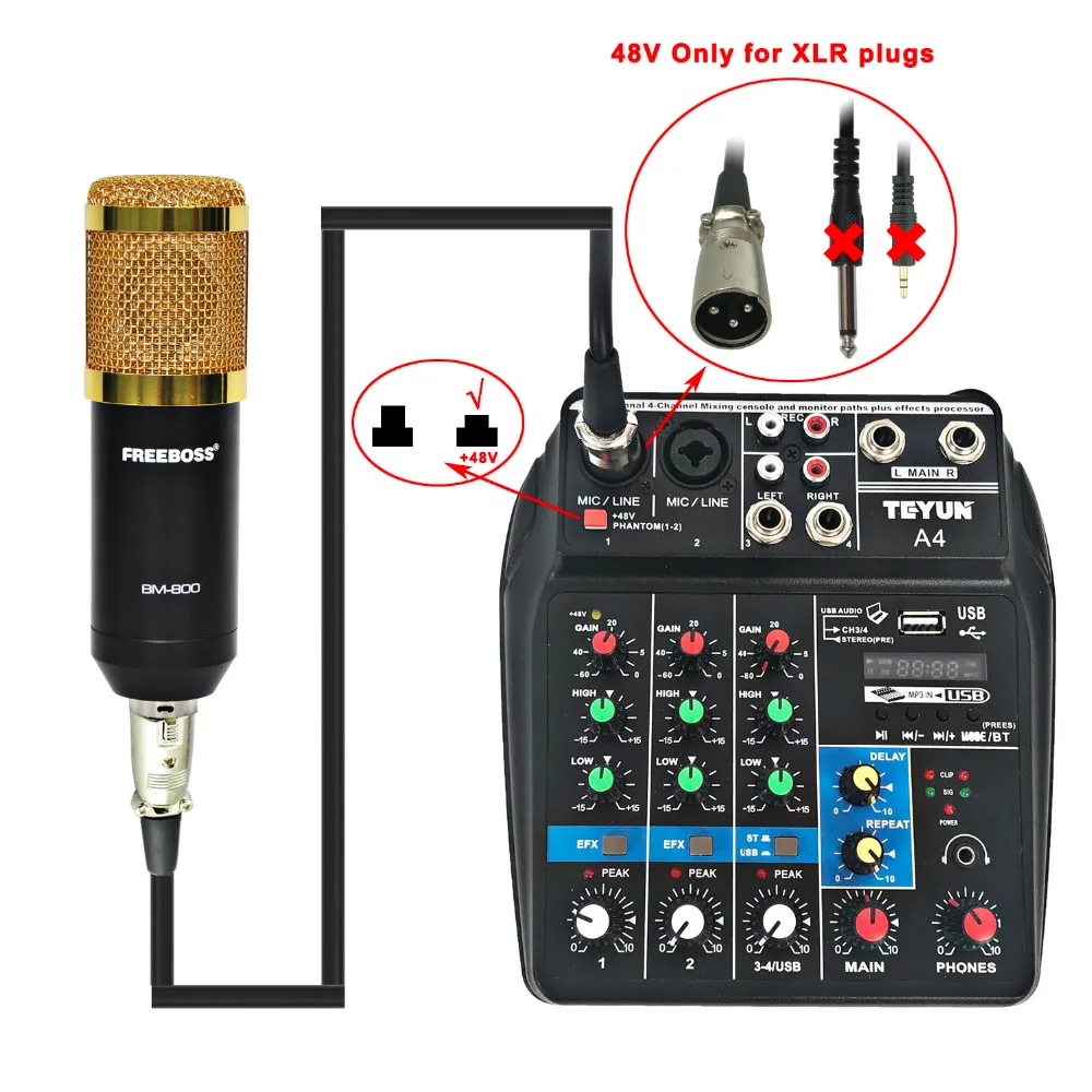 BM 800 48V Мощность Phantom металлический амортизатор Mount Professional Studio Запись хорового