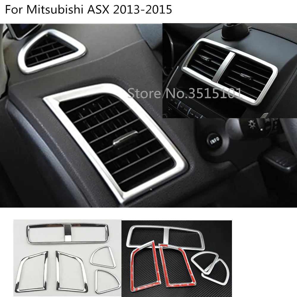

car styling garnish cover trim ABS chrome front middle+left+right Air conditioning Outlet Vent For Mitsubishi ASX 2013 2014 2015