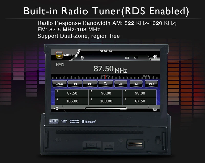 Музыкальный один din Авто Радио автомобильный DVD плеер навигация Авторадио GPS