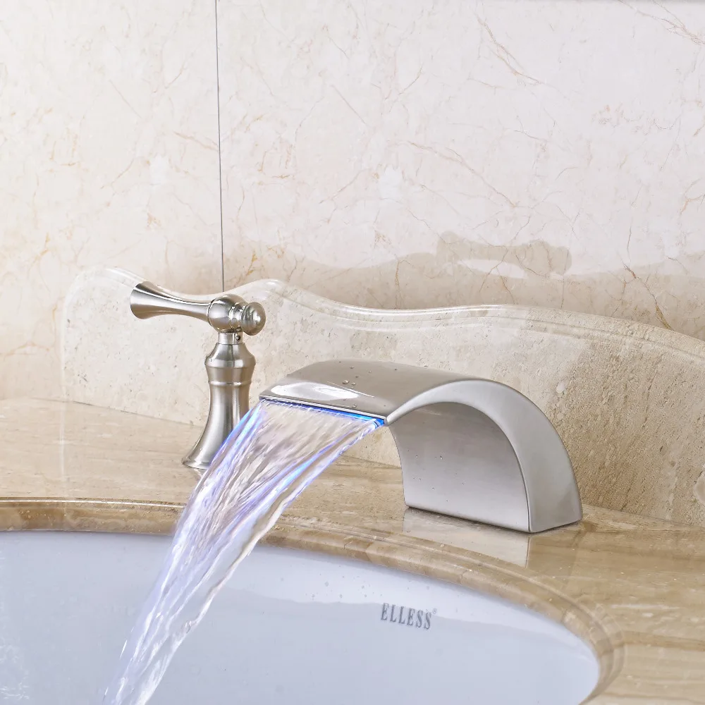 Смеситель для ванной Uythner никель Матовый смеситель с двумя ручками три отверстия