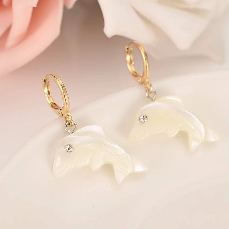 Модные золотые ювелирные изделия набор милые Дельфин кулон ожерелье Петля