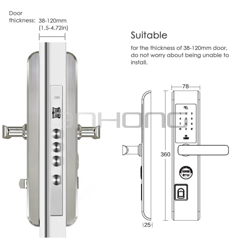 Приложение дистанционное управление Bluetooth шлюз дверной замок отпечатков пальцев
