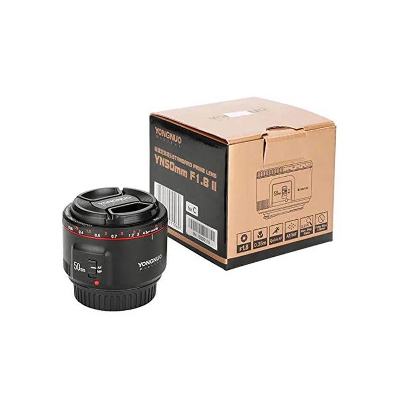 Объектив YONGNUO YN50mm F1.8 II EF 50mm AF MF для камеры Canon 700D 750D 800D 80D 6D 7D 5D Mark III IV 5DS 1300D 1500D