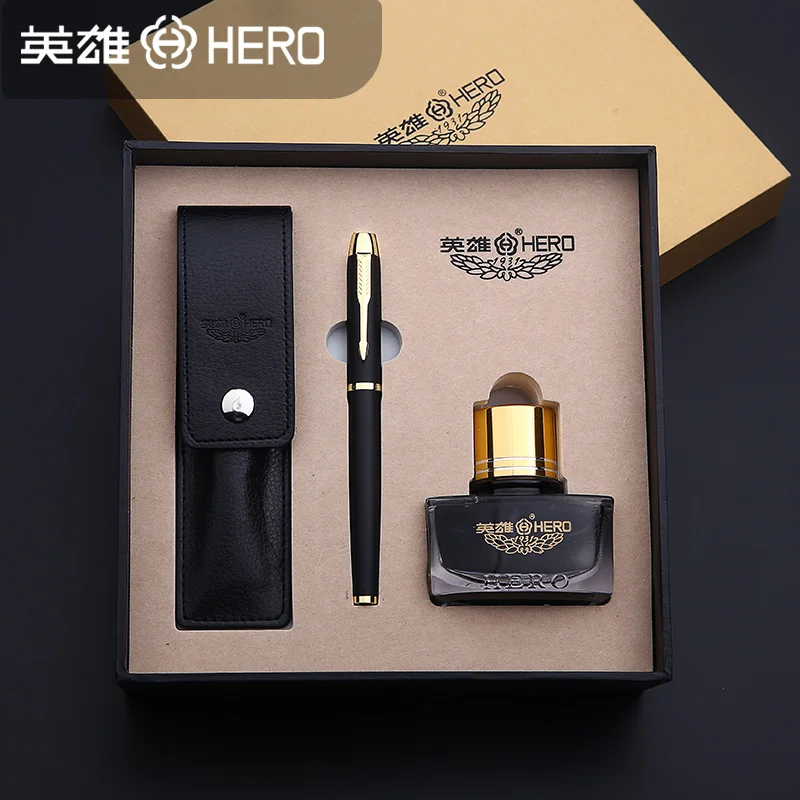 Перьевая ручка Hero 1801 металлическая деловая офисная ручка. Практика каллиграфии, для студентов и подарочных коробок - Цвет: 1