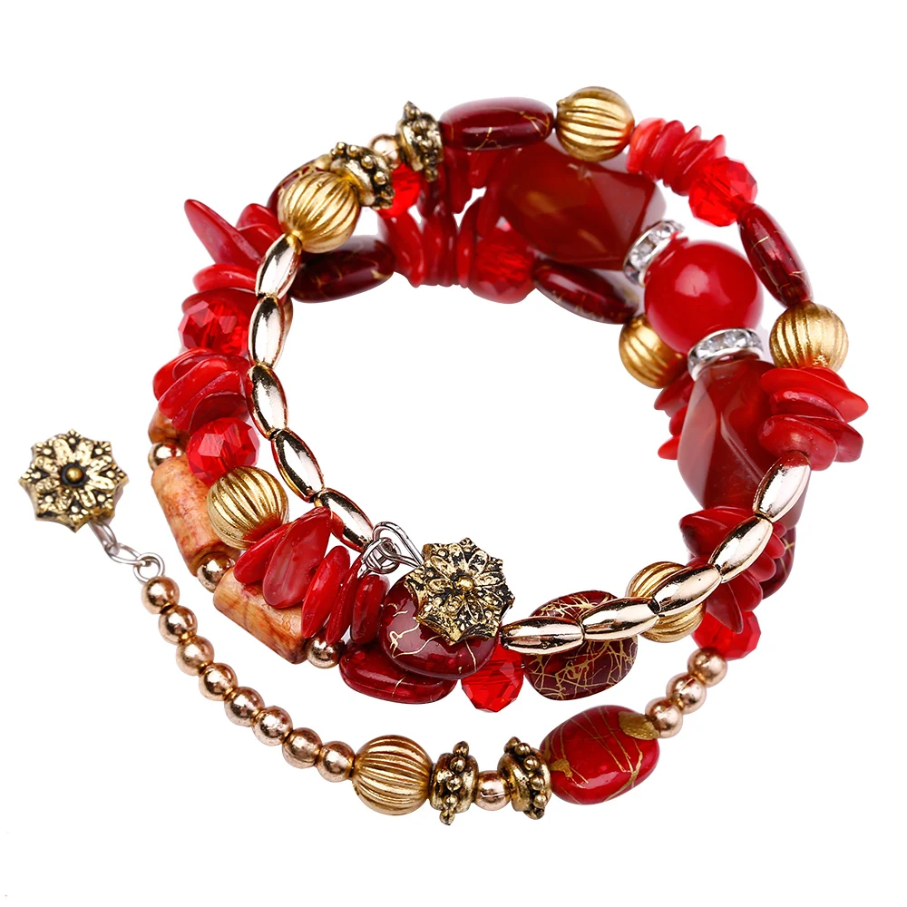 Богемский Браслет из ярких бусин и браслетов для женщин этнический Кристалл