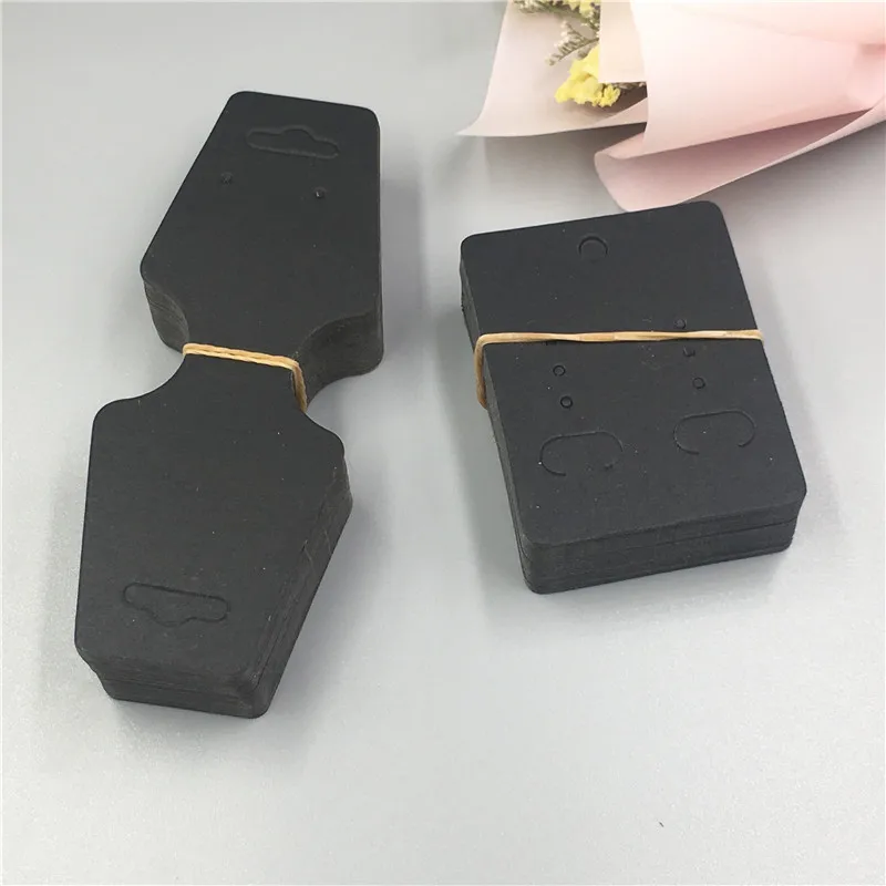 black 50 sets Классическое ожерелье карты несколько стилей формы крафт-бумага картон серьги карты соответствующие дисплей браслет с картами 100 шт./лот - Цвет: black 50 sets