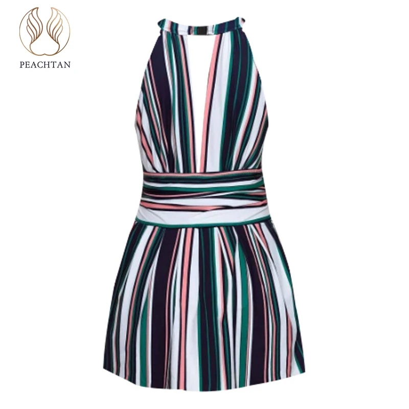 Купальник с высокой горловиной женское платье в полоску купальник для женщин