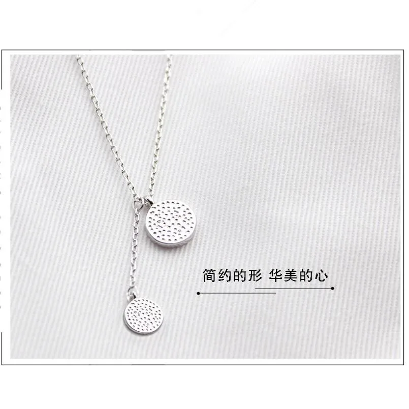 

Simple Black Big Small Round Tassel Pendant Necklaces For Women Trendy Gift Choker 925 Sterling Silver Jewelry collares SAN84