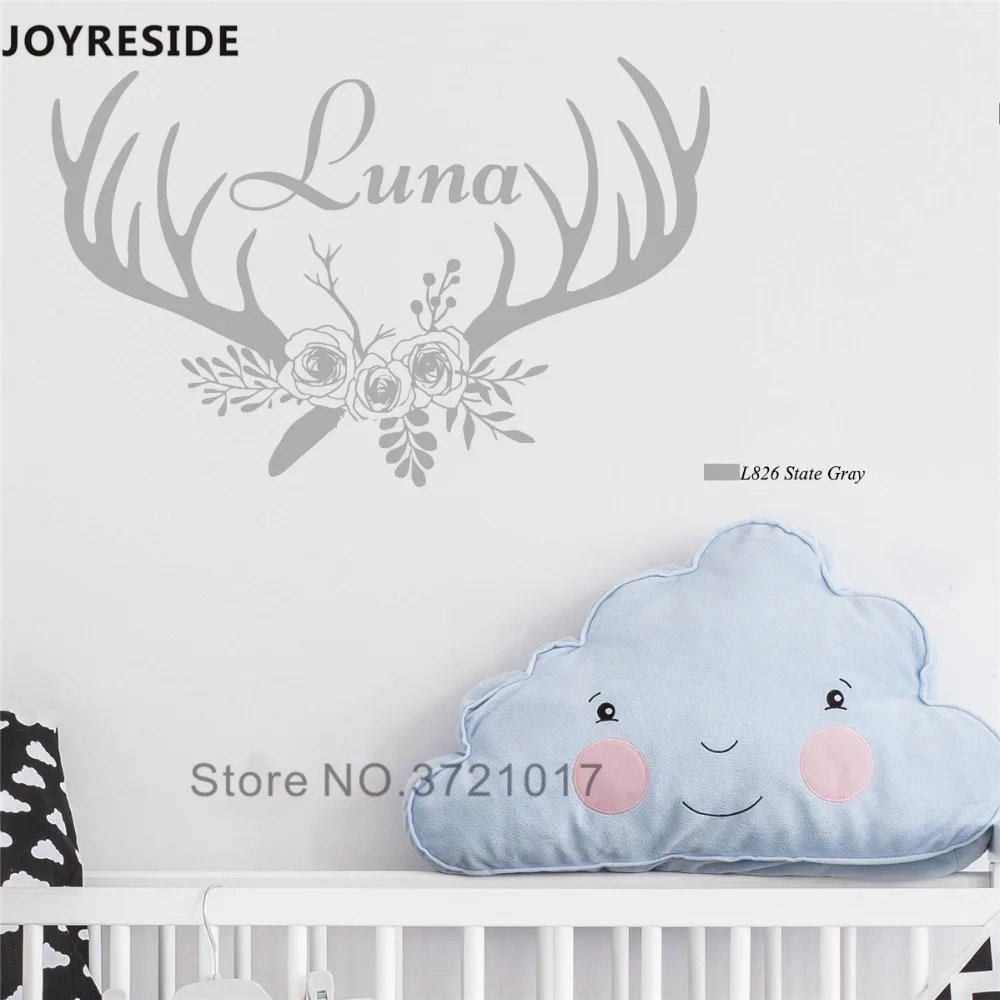 Персонализированные настенные наклейки на стену рога настенная домашняя