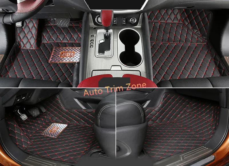 Интерьерные черные кожаные коврики и ковры для Nissan Qashqai/Dualis 2008-2013 J10