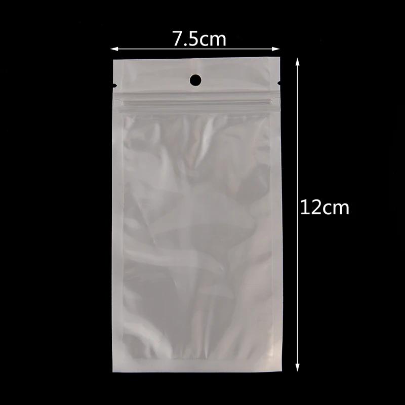 100 шт водонепроницаемые пластиковые пакеты на молнии Ziplock мешки пакет с висячим
