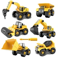 screw toy montessori diy blocks screw nut assembly cement truck excavating vehicle model toy kid gift