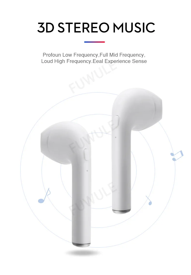 I7 Mini TWS, беспроводные Bluetooth 5,0 наушники, всплывающие двойные наушники с зарядным устройством, микрофон, Спортивная гарнитура для телефона xiaomi huawei