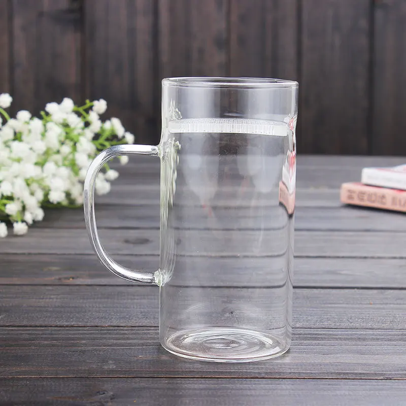 Ручная выдувная стеклянная чайная чашка с чайной пленкой простые чашки ручкой