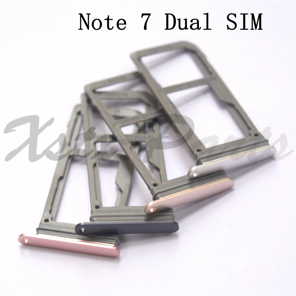 

100PCS Original New Sim Card Trey + SD Memery Card Tray For Samsung Galaxy Note 7 Duos Dual /Single Sim N930 Sim SD Holder Parts
