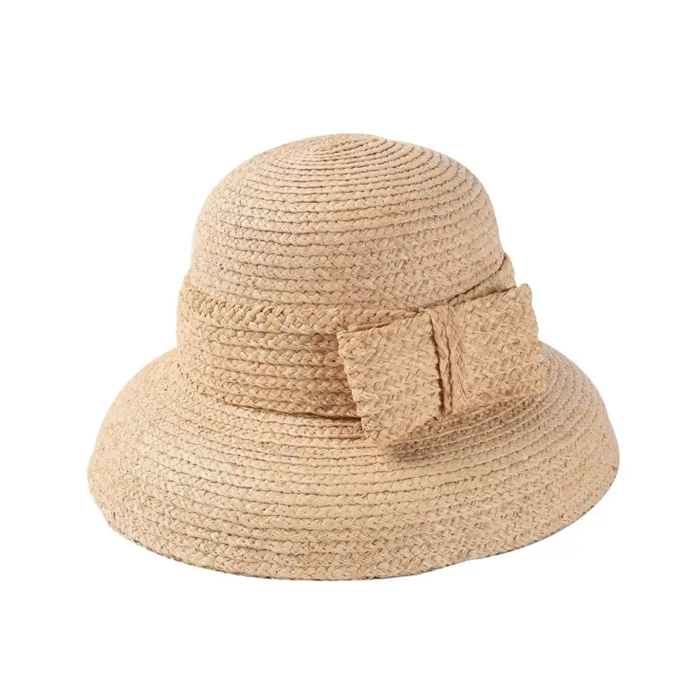 

USPOP 2019 New Women Sun hats fashion bow straw hats natural raffia straw sun hats vintage drooping wide brim beach hat